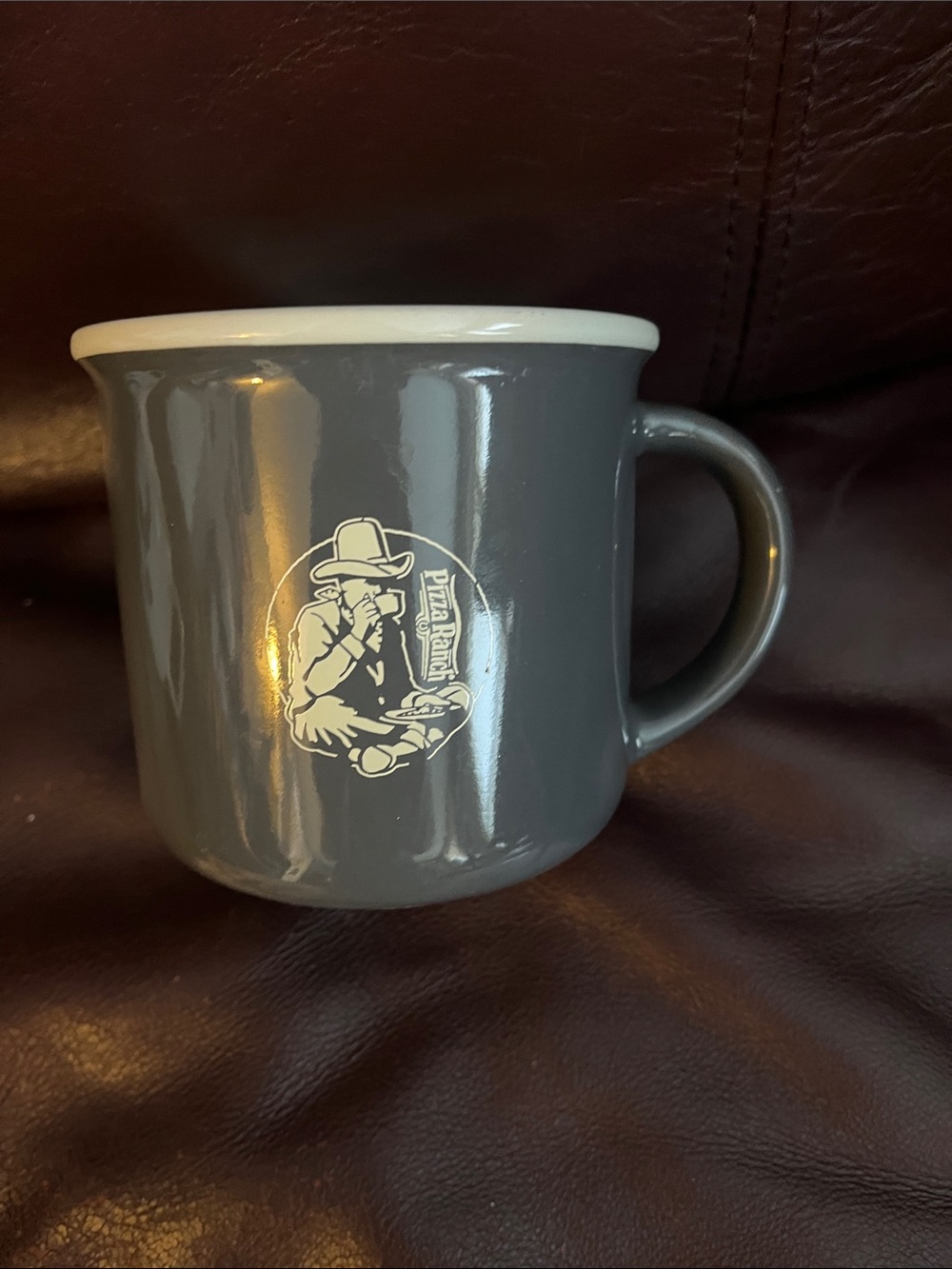 Gray Ceramic Camp-Style Mug with White Rim